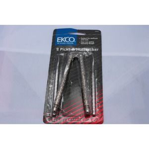 1994 EKCO Nutcracker & 2 Picks 00401 Kitchen Tool/Shell Cracker *VINTAGE/IN PACK